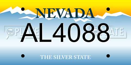 AL4088 Nevada License Plate