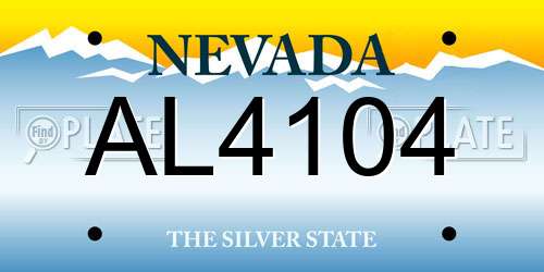 AL4104 Nevada License Plate
