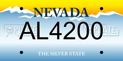 AL4200 Nevada License Plate