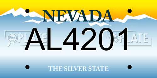 AL4201 Nevada License Plate