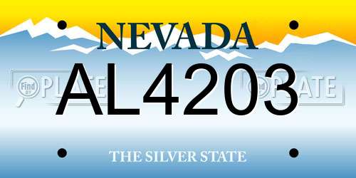 AL4203 Nevada License Plate
