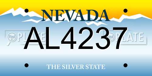 AL4237 Nevada License Plate