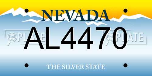 AL4470 Nevada License Plate