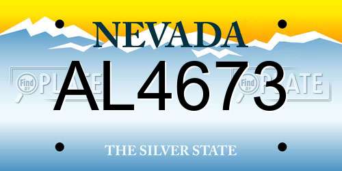 AL4673 Nevada License Plate