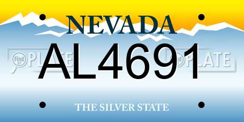 AL4691 Nevada License Plate