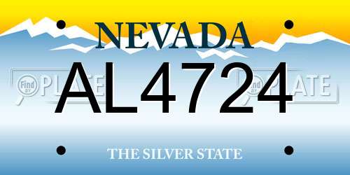 AL4724 Nevada License Plate