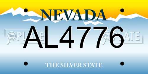 AL4776 Nevada License Plate