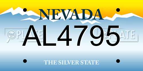 AL4795 Nevada License Plate