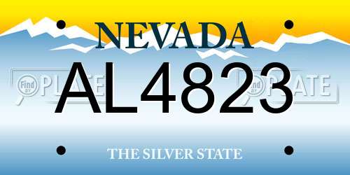 AL4823 Nevada License Plate