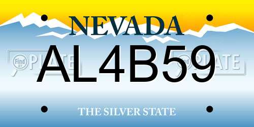 AL4B59 Nevada License Plate