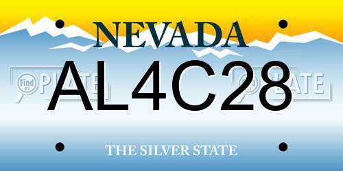 AL4C28 Nevada License Plate