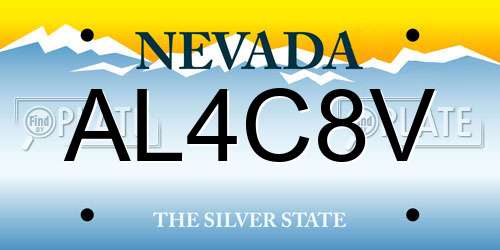 AL4C8V Nevada License Plate