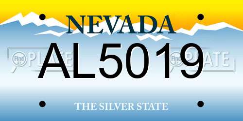 AL5019 Nevada License Plate