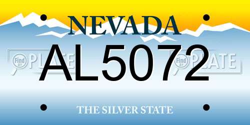 AL5072 Nevada License Plate