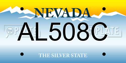 AL508C Nevada License Plate
