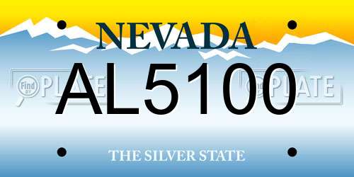 AL5100 Nevada License Plate