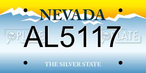 AL5117 Nevada License Plate