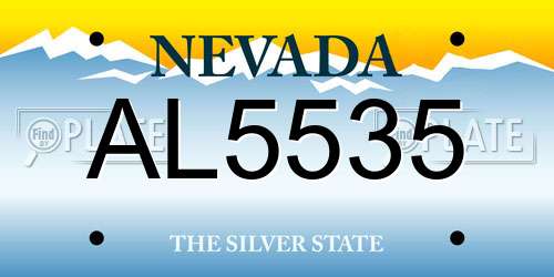 AL5535 Nevada License Plate