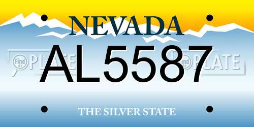 AL5587 Nevada License Plate
