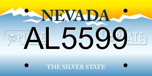 AL5599 Nevada License Plate