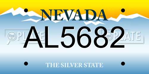 AL5682 Nevada License Plate