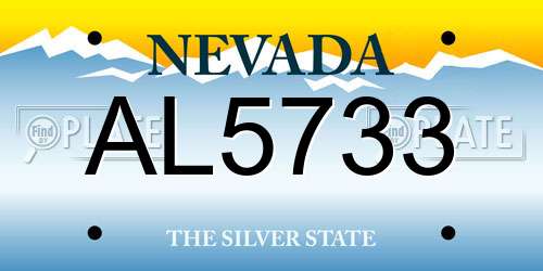 AL5733 Nevada License Plate