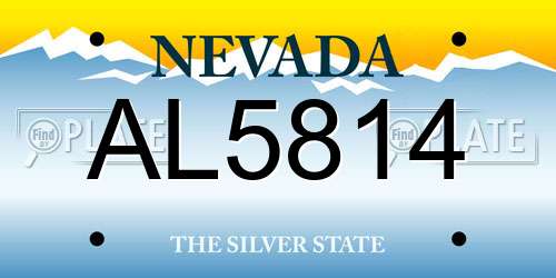AL5814 Nevada License Plate