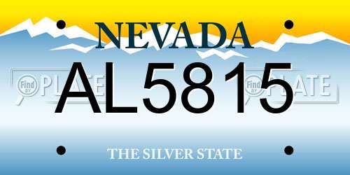 AL5815 Nevada License Plate