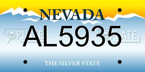 AL5935 Nevada License Plate