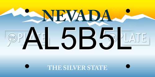 AL5B5L Nevada License Plate