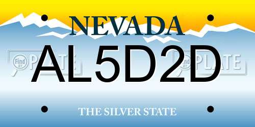 AL5D2D Nevada License Plate