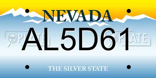AL5D61 Nevada License Plate