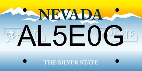 AL5E0G Nevada License Plate