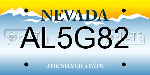 AL5G82 Nevada License Plate