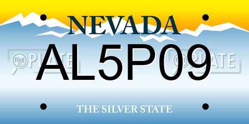 AL5P09 Nevada License Plate