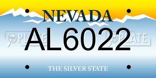 AL6022 Nevada License Plate