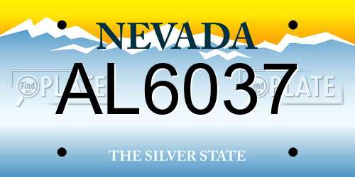 AL6037 Nevada License Plate
