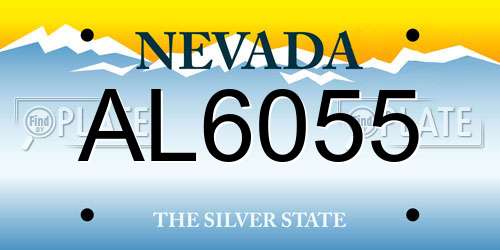 AL6055 Nevada License Plate
