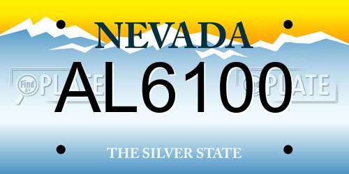 AL6100 Nevada License Plate