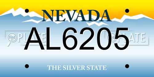 AL6205 Nevada License Plate
