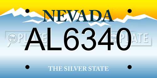 AL6340 Nevada License Plate