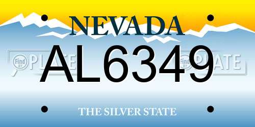 AL6349 Nevada License Plate