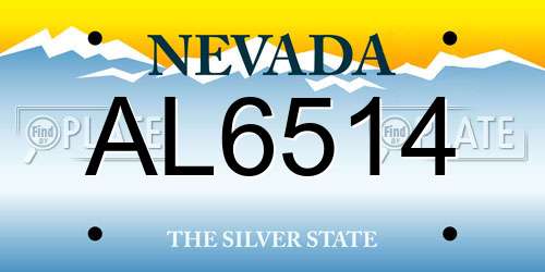 AL6514 Nevada License Plate