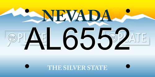 AL6552 Nevada License Plate