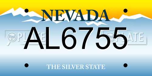 AL6755 Nevada License Plate
