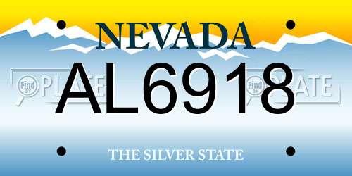 AL6918 Nevada License Plate