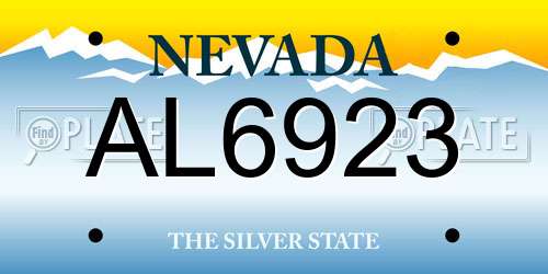 AL6923 Nevada License Plate