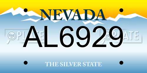AL6929 Nevada License Plate