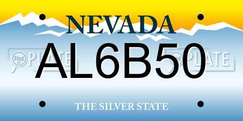 AL6B50 Nevada License Plate