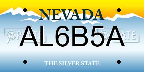 AL6B5A Nevada License Plate